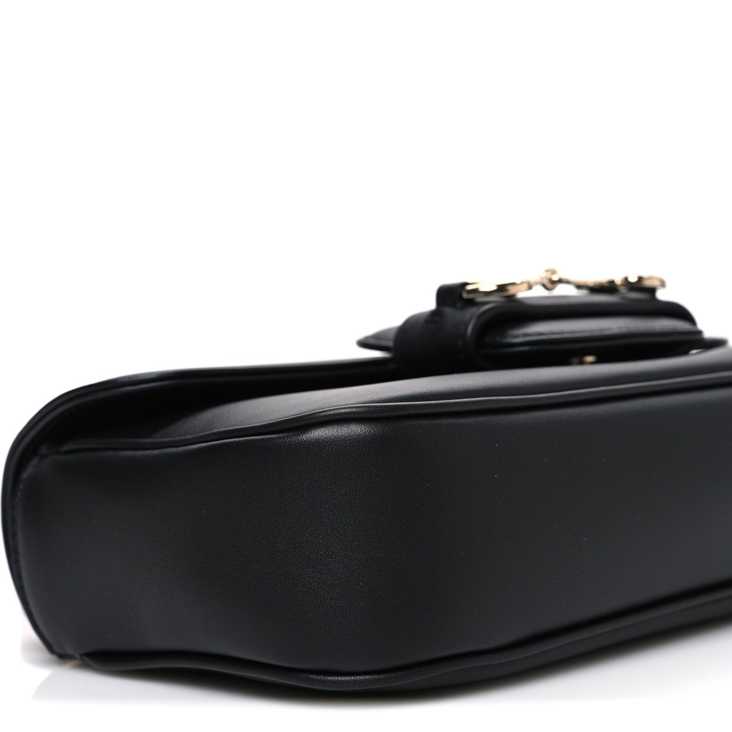 Gucci Calfskin Horsebit 1955 Small Soft Top Handle Shoulder Bag Black