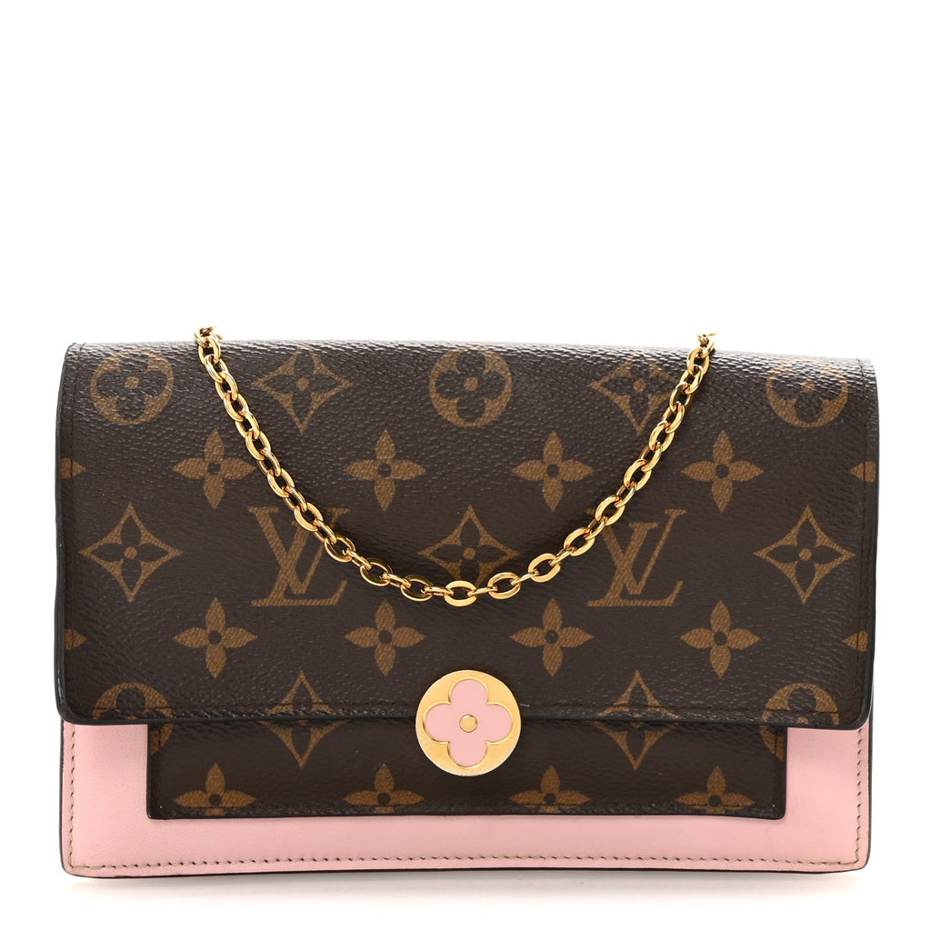 Louis Vuitton Monogram Flore Chain Wallet Rose Ballerine