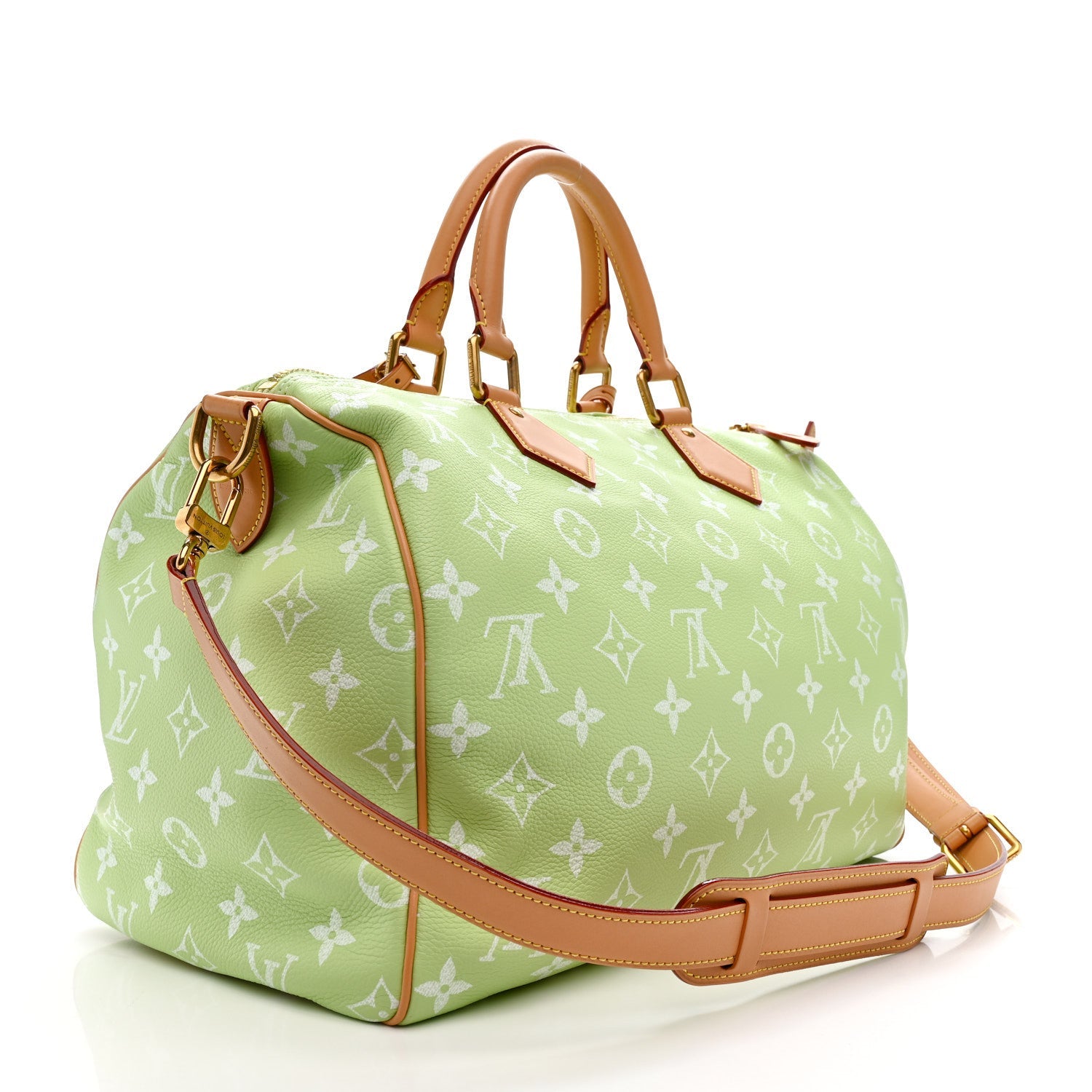 Louis Vuitton Calfskin Monogram Speedy P9 Bandouliere 40 Frozen Lime