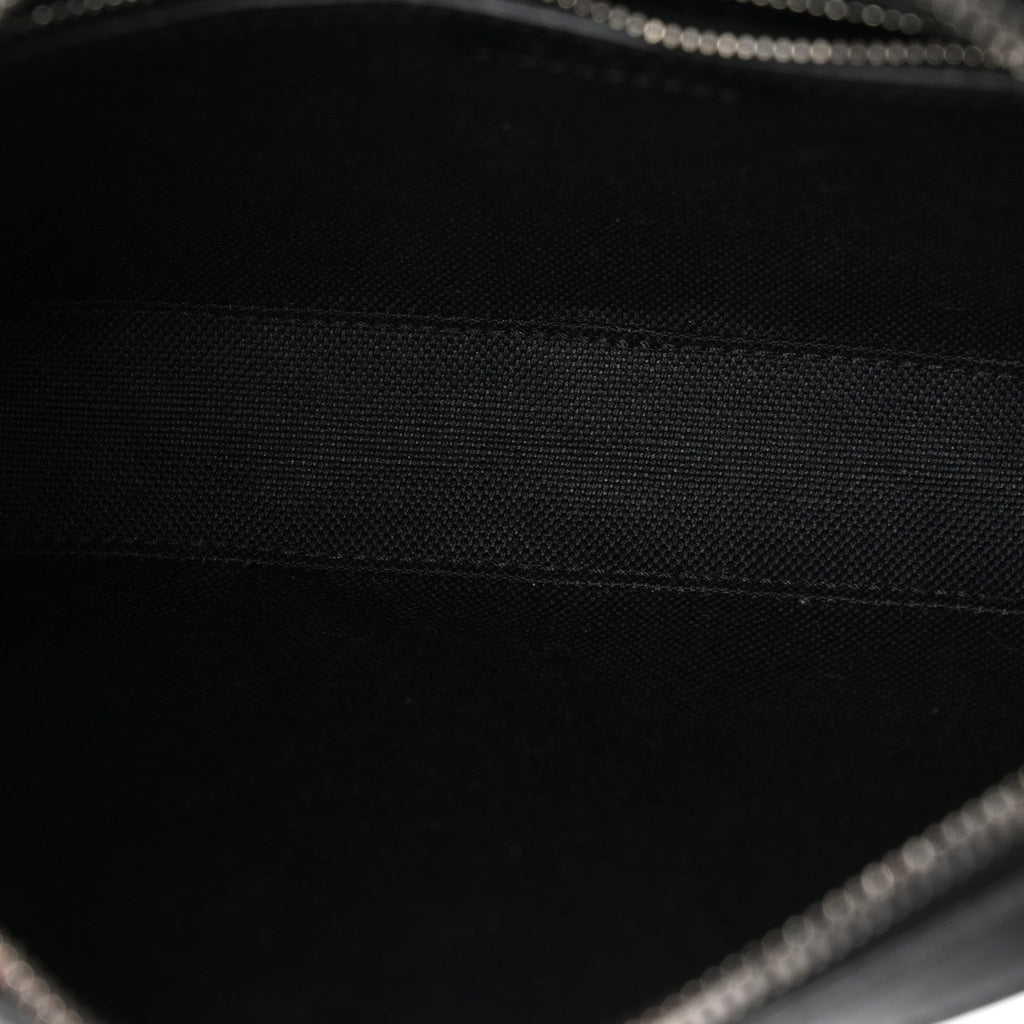 Gucci GG Supreme Monogram Azalea Calfskin Retro Interlocking G Wristlet Shoulder Bag Black