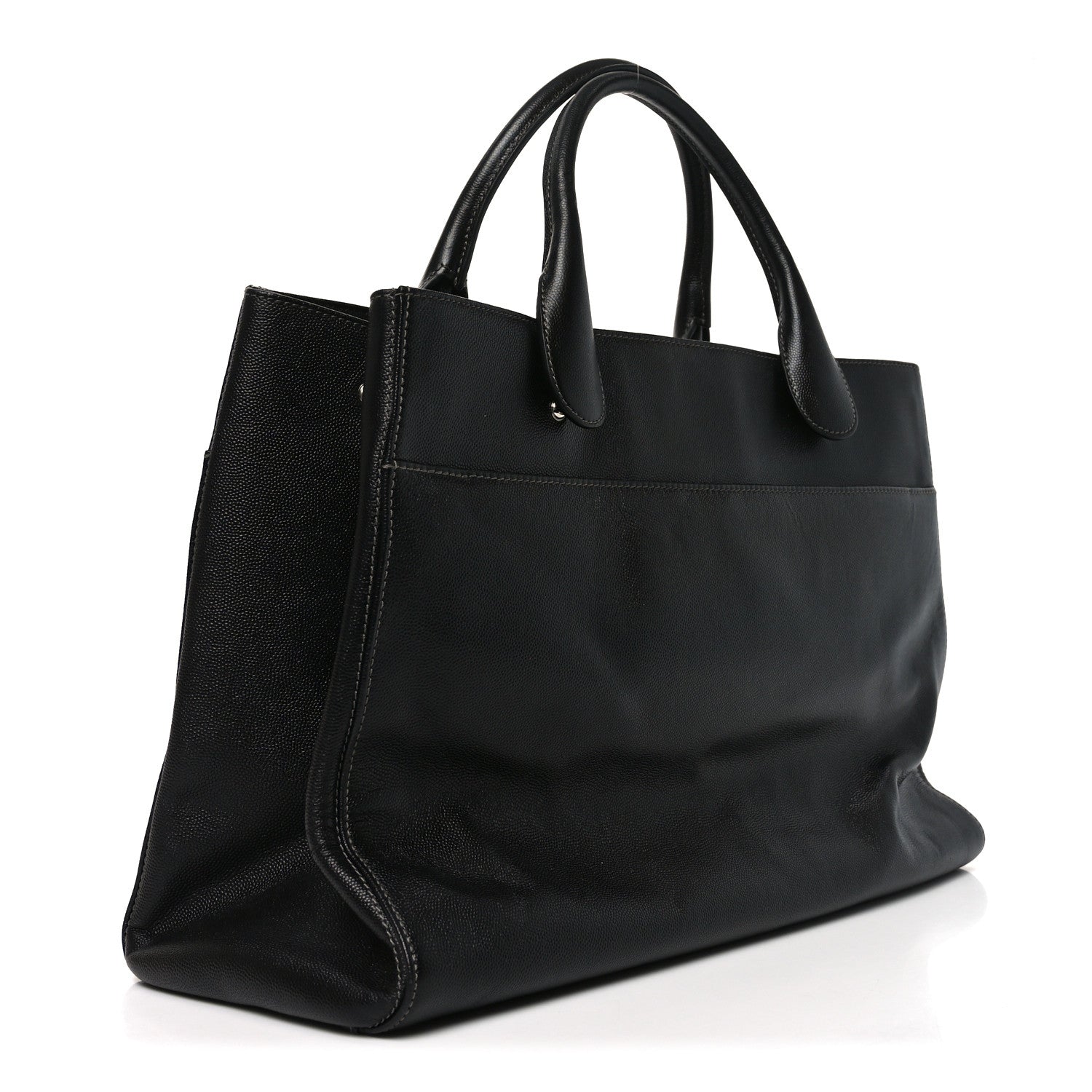 Chanel Caviar Medium Cerf Executive Shopper Tote Black