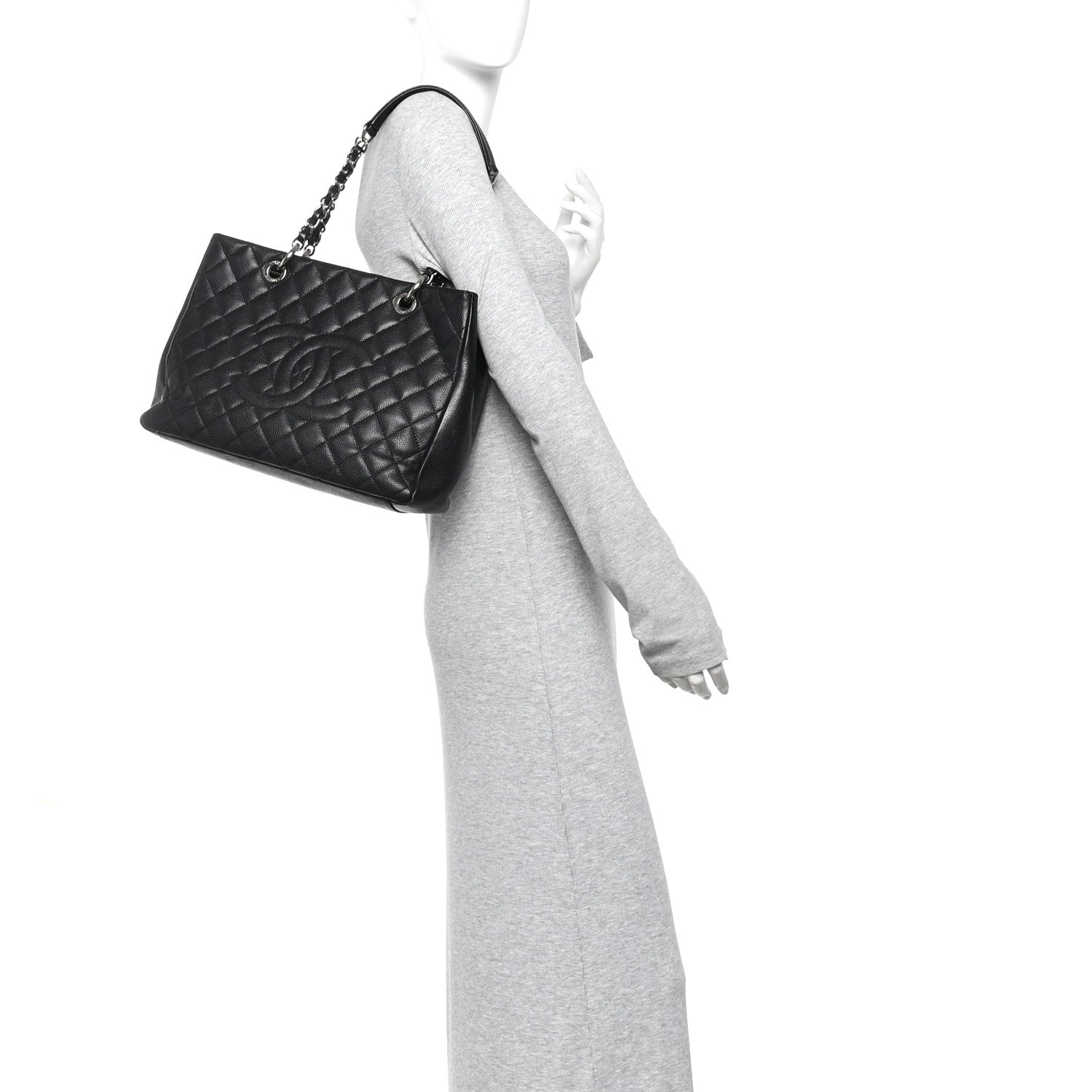 Chanel Caviar Quilted Grand Shopping Tote GST Black