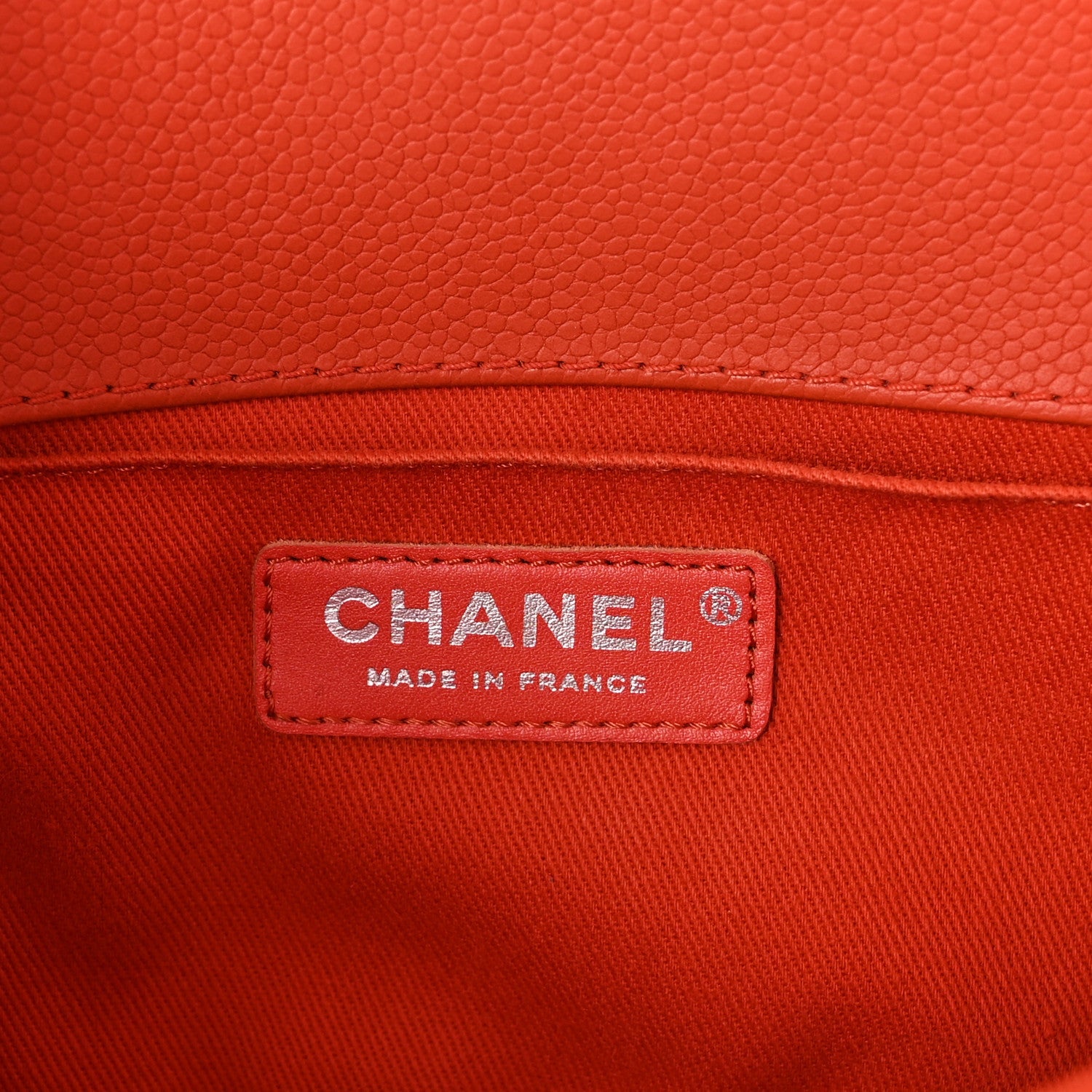 Chanel Caviar Stitched Medium Boy Flap Dark Orange