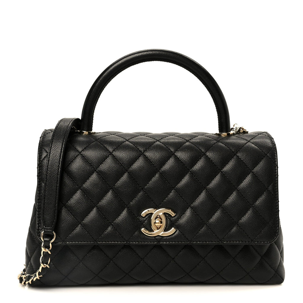 Chanel Caviar Quilted Small Coco Handle Flap Black