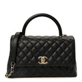 Chanel Caviar Quilted Small Coco Handle Flap Black