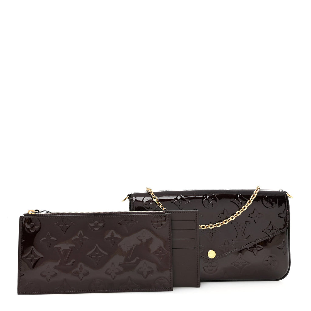 Louis Vuitton Vernis Pochette Felicie Chain Wallet Amarante