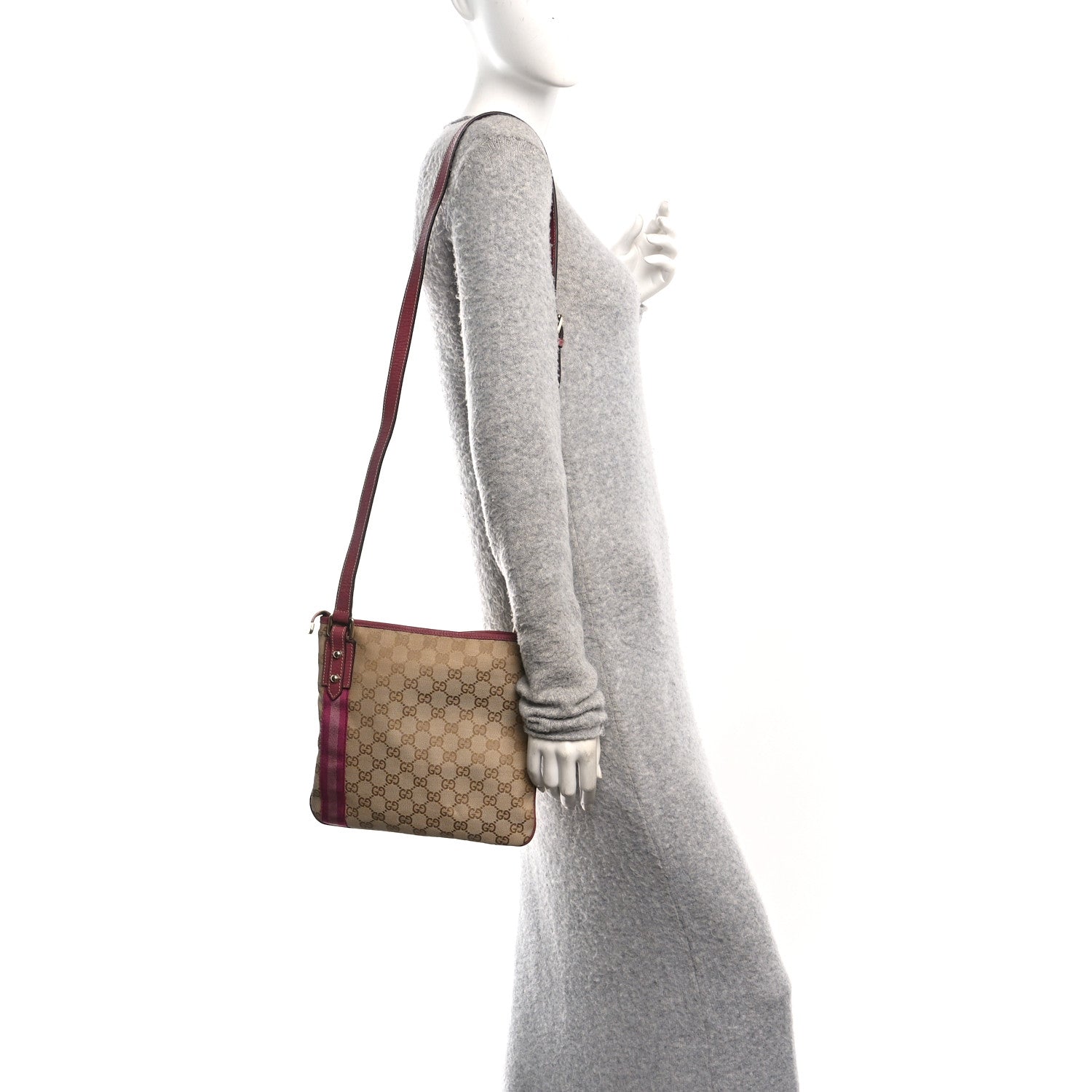 Gucci Monogram Web Jolicoeur Charms Messenger Pink Ebony