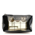 Chanel Vinyl Coco Window Cosmetic Pouch Black