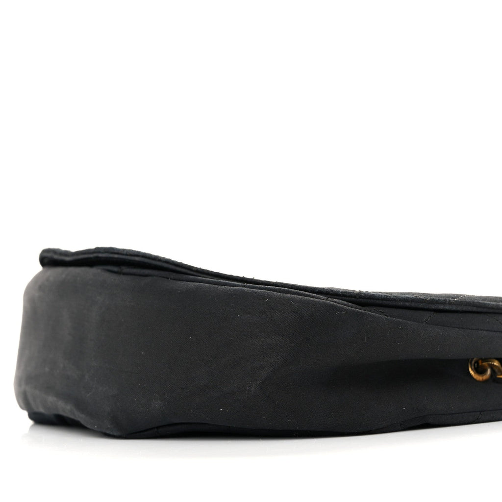 Chanel Satin Quilted Half Moon Flap Black
