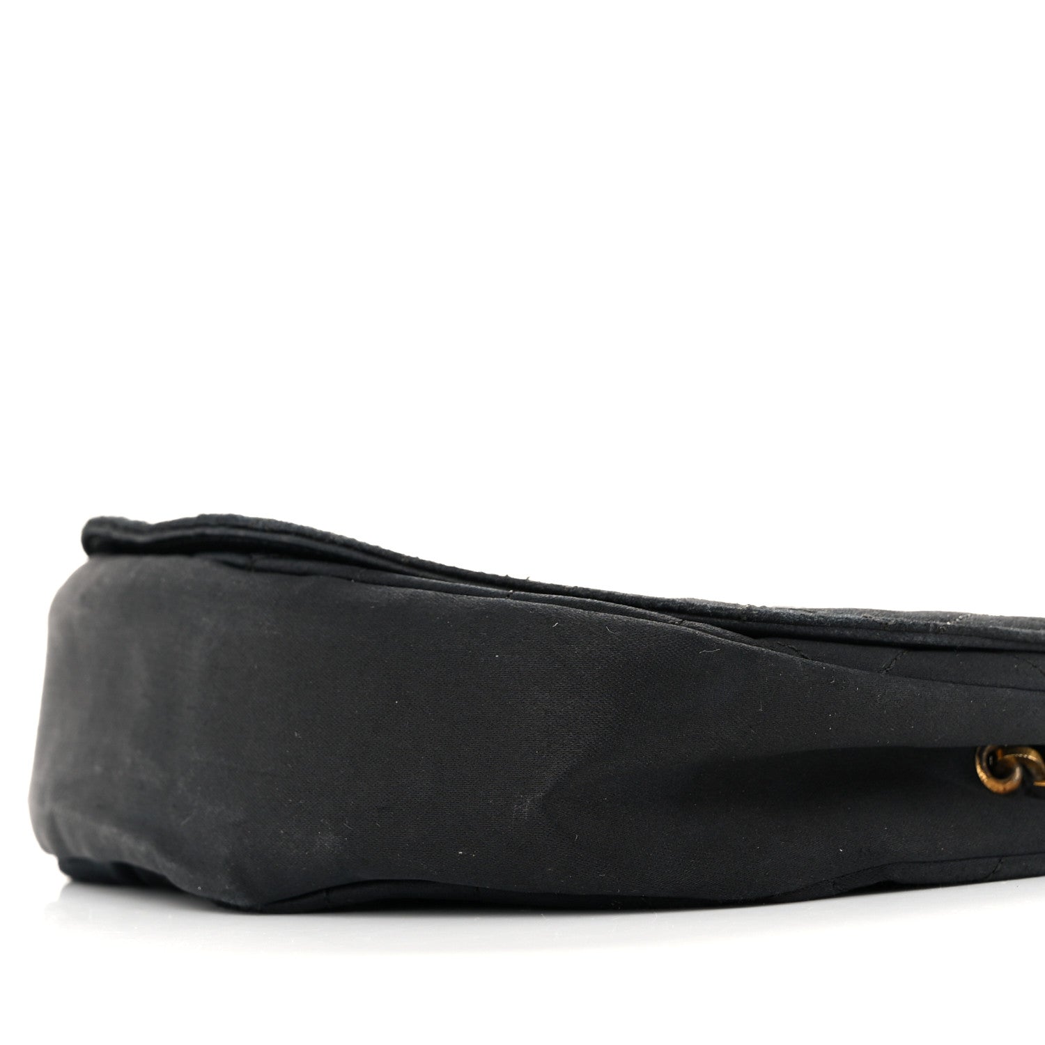Chanel Satin Quilted Half Moon Flap Black