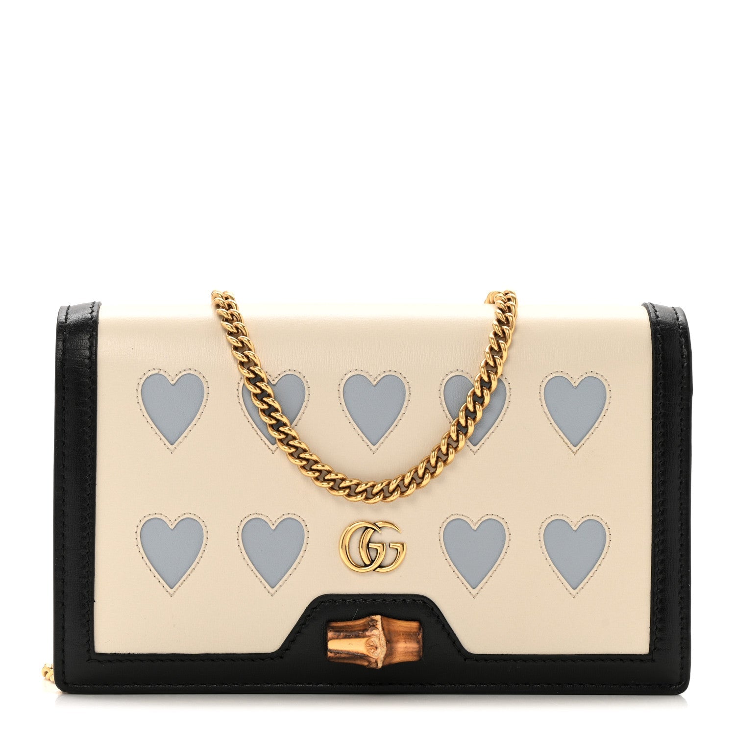 Gucci Calfskin Lovelight Mini Diana Chain Bag Mystic White Paradise Cloude