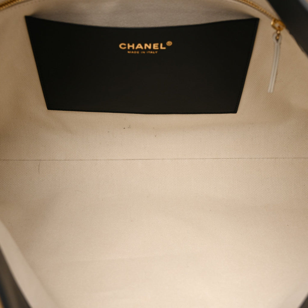 Chanel Suede Quilted Eyes On You Large Shopping Bag Beige