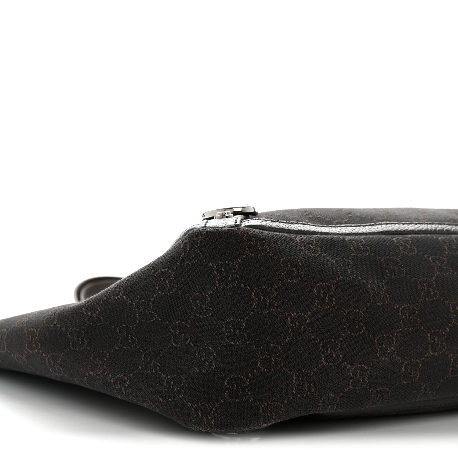 Gucci Denim Monogram Large Abbey Tote Dark Brown