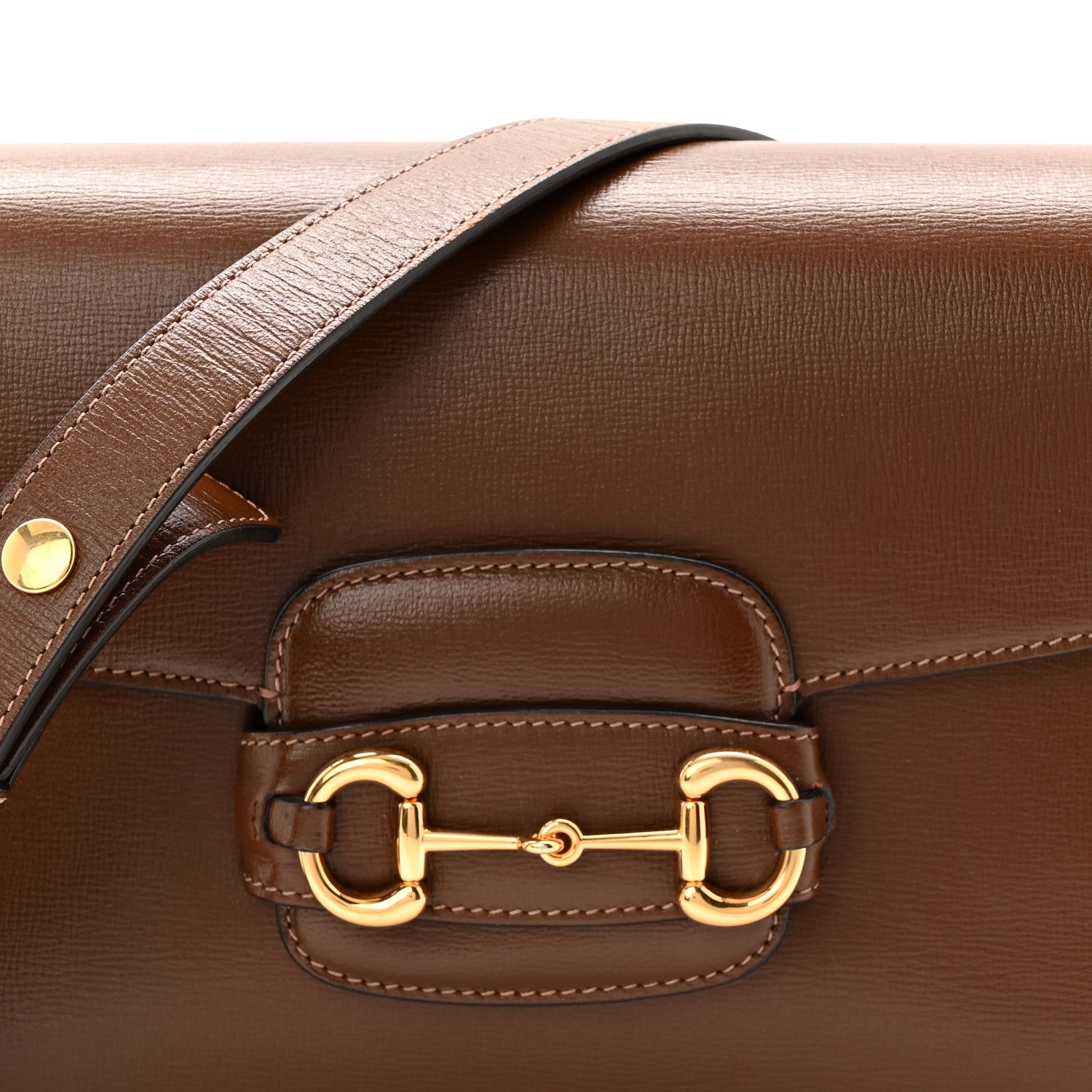 Gucci Azalea Calfskin Horsebit 1955 Shoulder Bag Brown Sugar