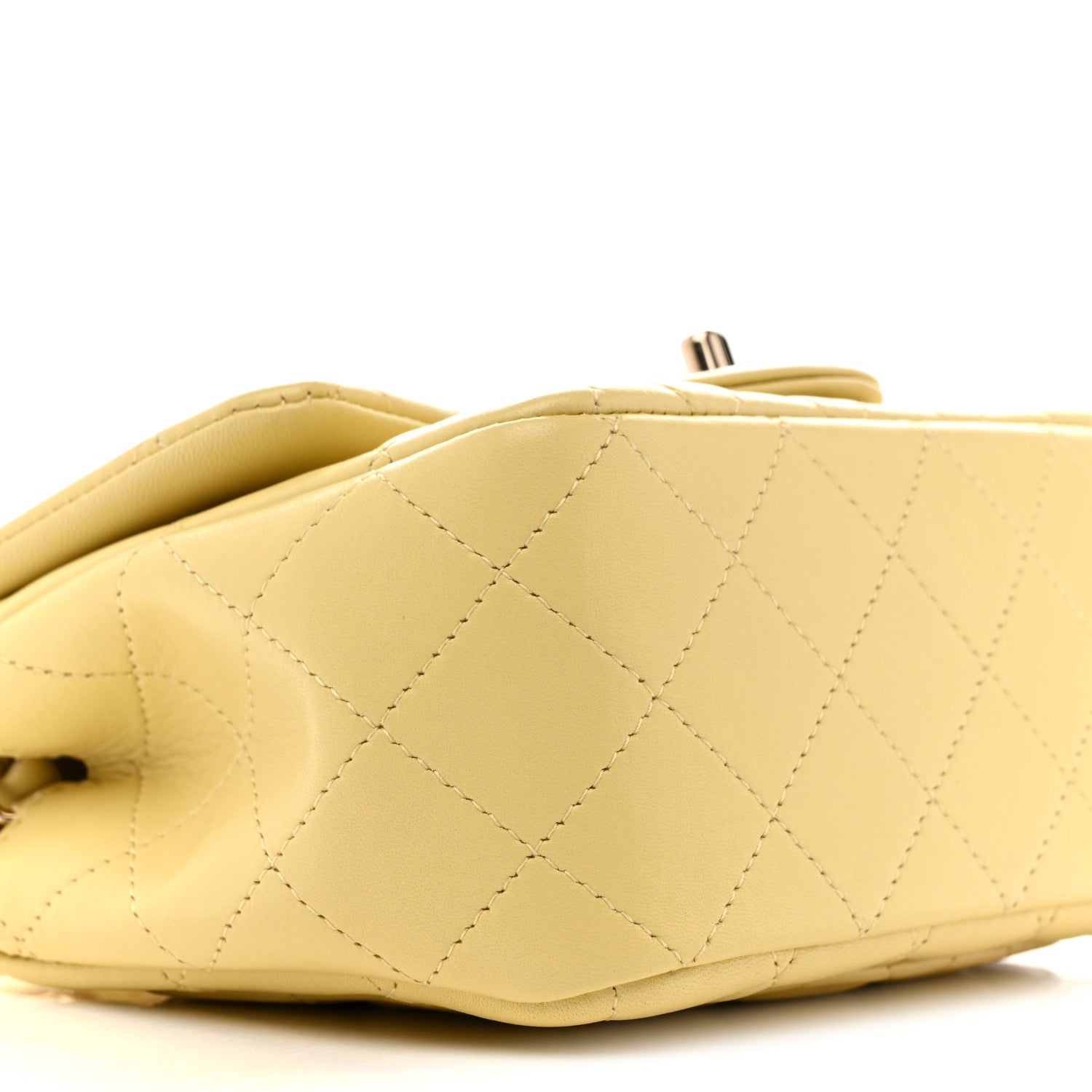 Chanel Lambskin Quilted Mini Square Flap Light Yellow
