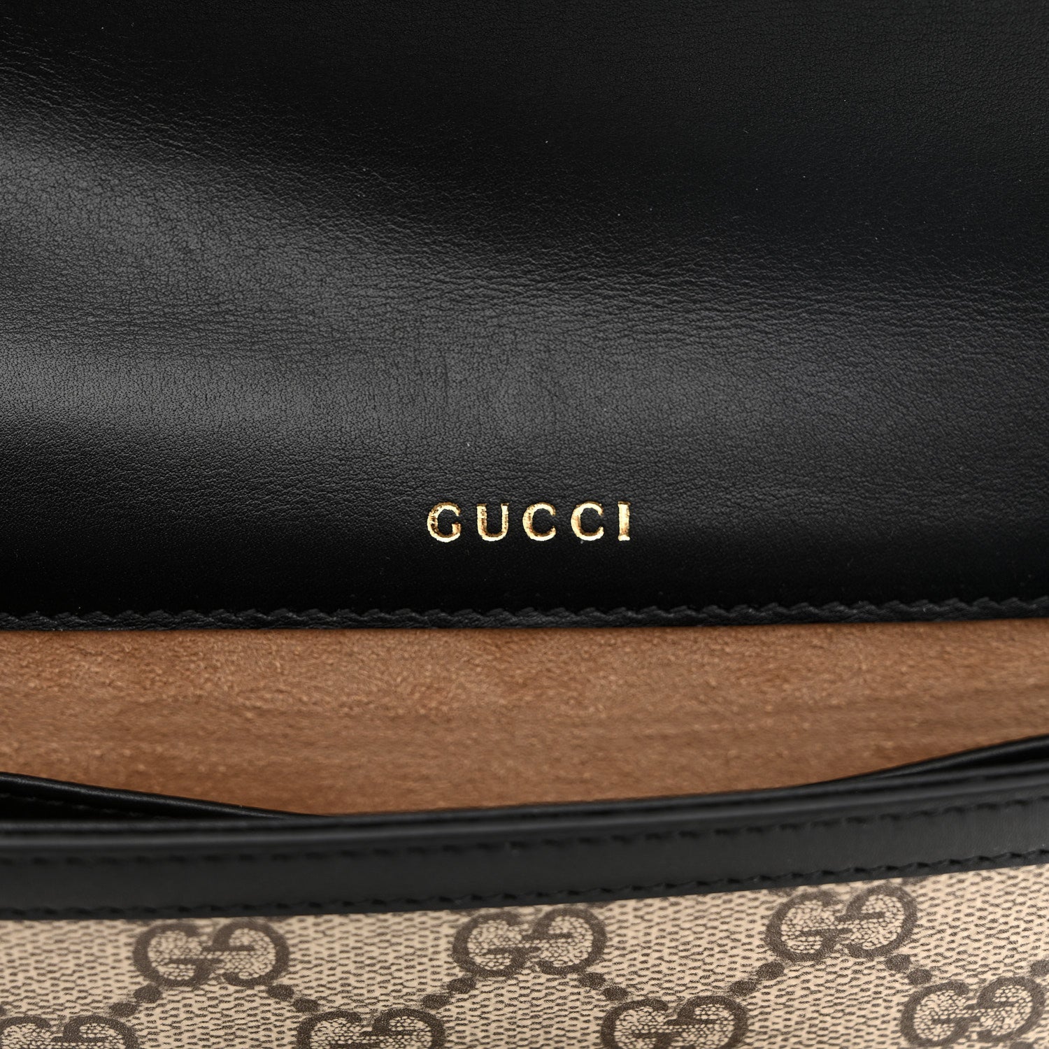 Gucci GG Supreme Monogram Azalea Calfskin Horsebit 1955 Mini Bag Beige Black