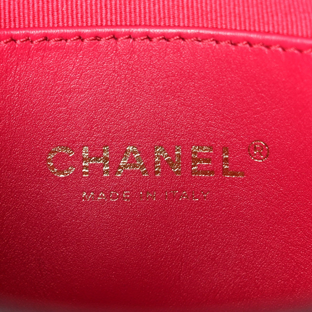 Chanel Lambskin Resin Quilted Mini Heart Square Flap Black