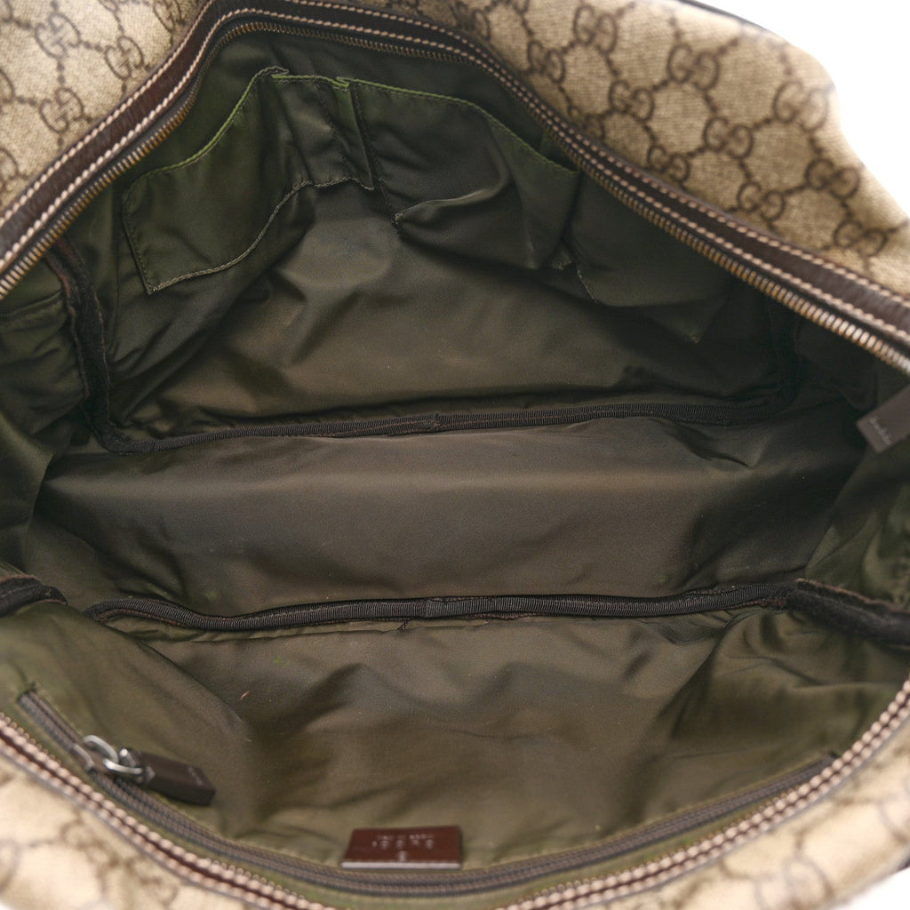Gucci GG Plus Monogram Interlocking G Briefcase Brown