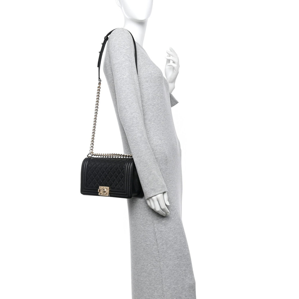 Chanel Caviar Quilted Medium Boy Flap Black