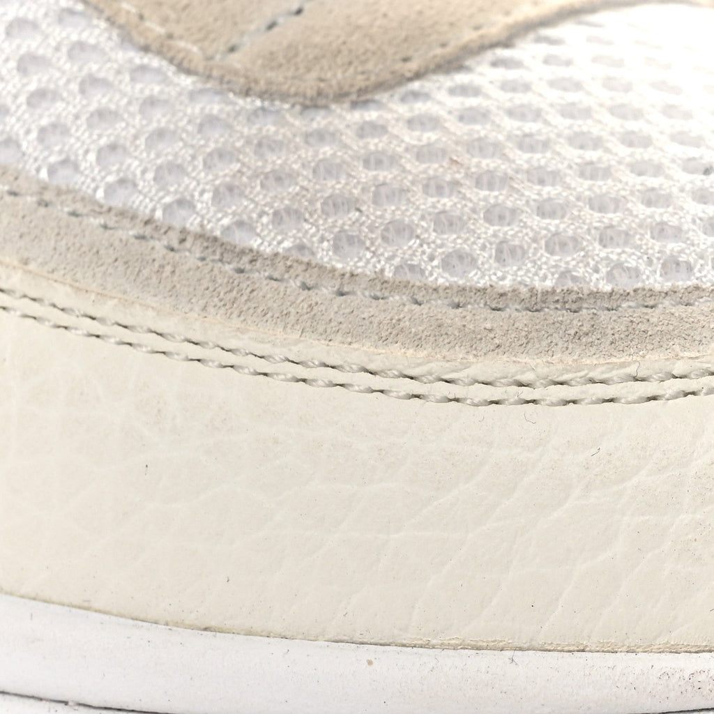 Mesh Suede Calfskin Grained Calfskin Womens CC Sneakers 37 White Black