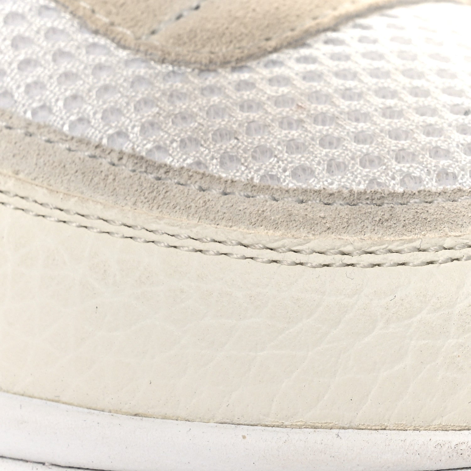 Mesh Suede Calfskin Grained Calfskin Womens CC Sneakers 37 White Black