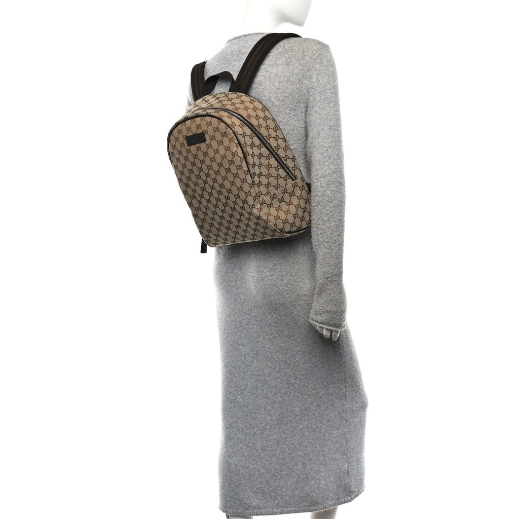 Gucci Monogram Travel Backpack Dark Brown