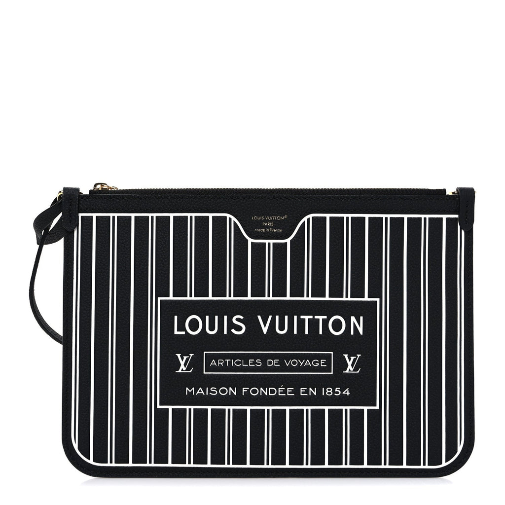 Louis Vuitton Calfskin Neverfull Inside Out MM Pochette Black