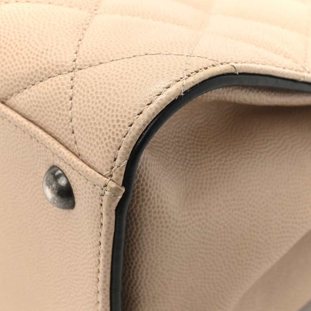 Chanel Caviar Quilted Medium CC Bucket Bag Beige