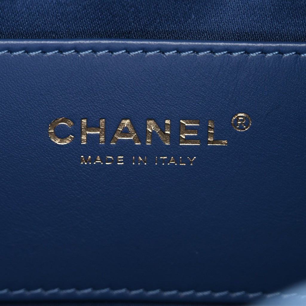 Chanel Washed Denim Quilted Small Chanel 25 Handbag Blue
