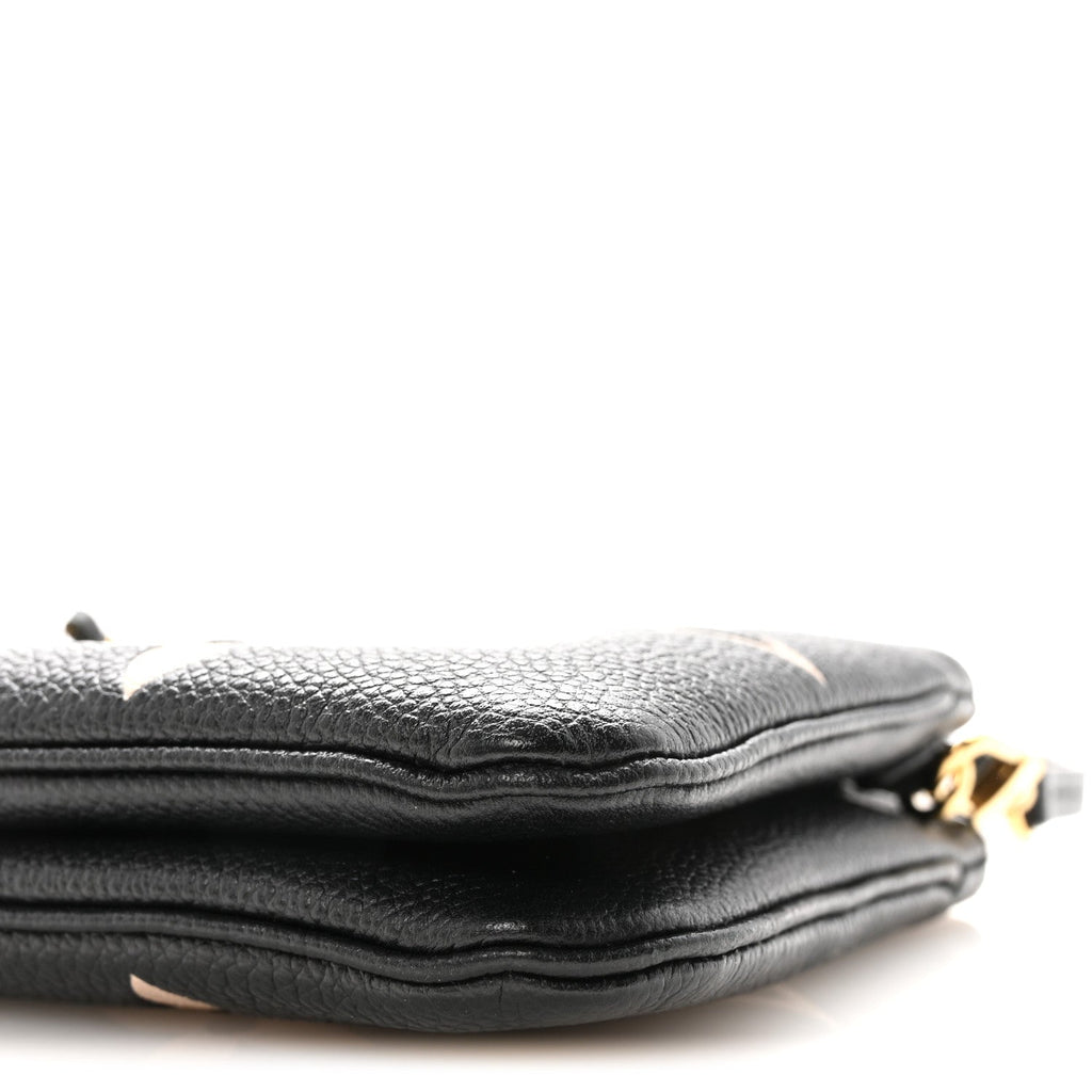 Louis Vuitton Empreinte Monogram Giant Double Zip Pochette Black Cream