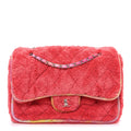 Chanel Mixed Fibers Quilted Large Flap Bag Coral
