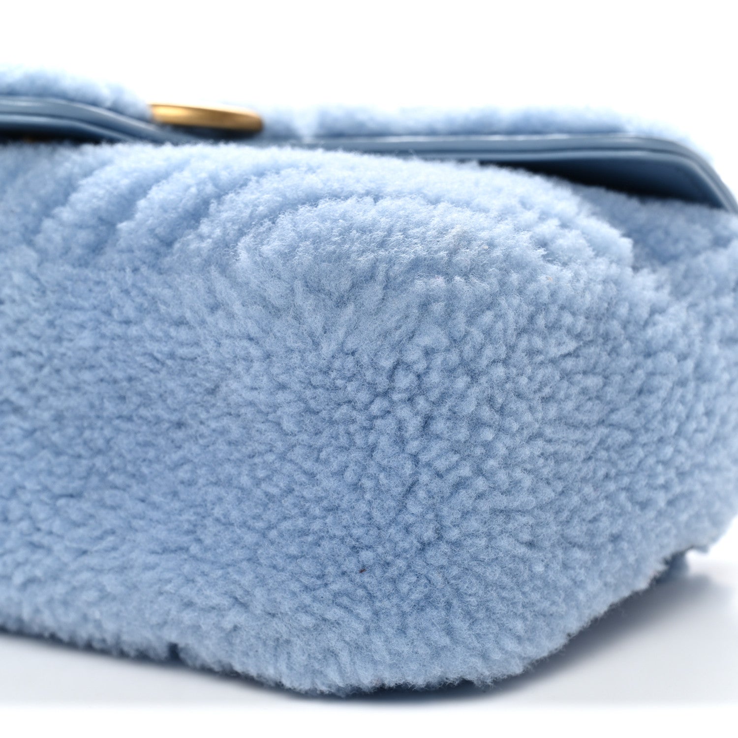 Gucci Merino Wool Matelasse Small GG Marmont Shoulder Bag Cadet Blue