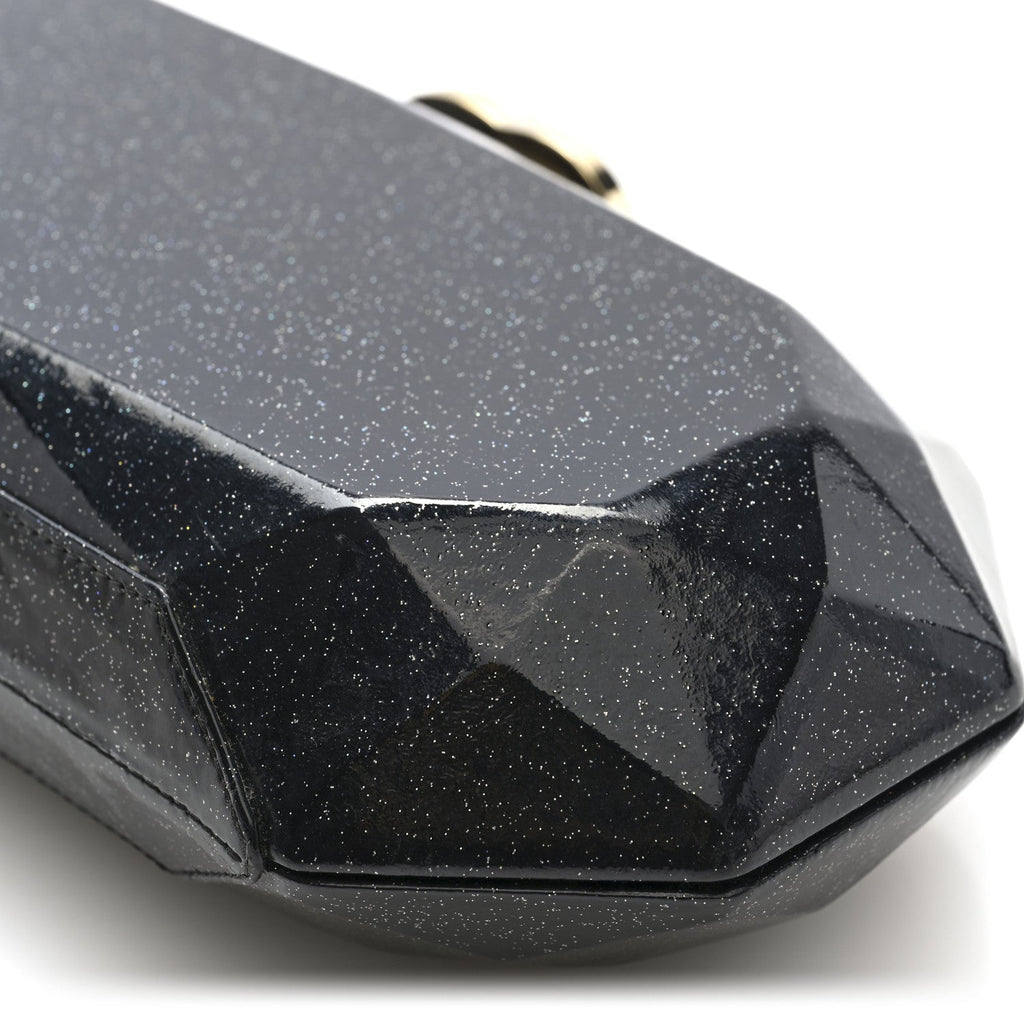 Chanel Glitter Vinyl Crystal Clutch Black