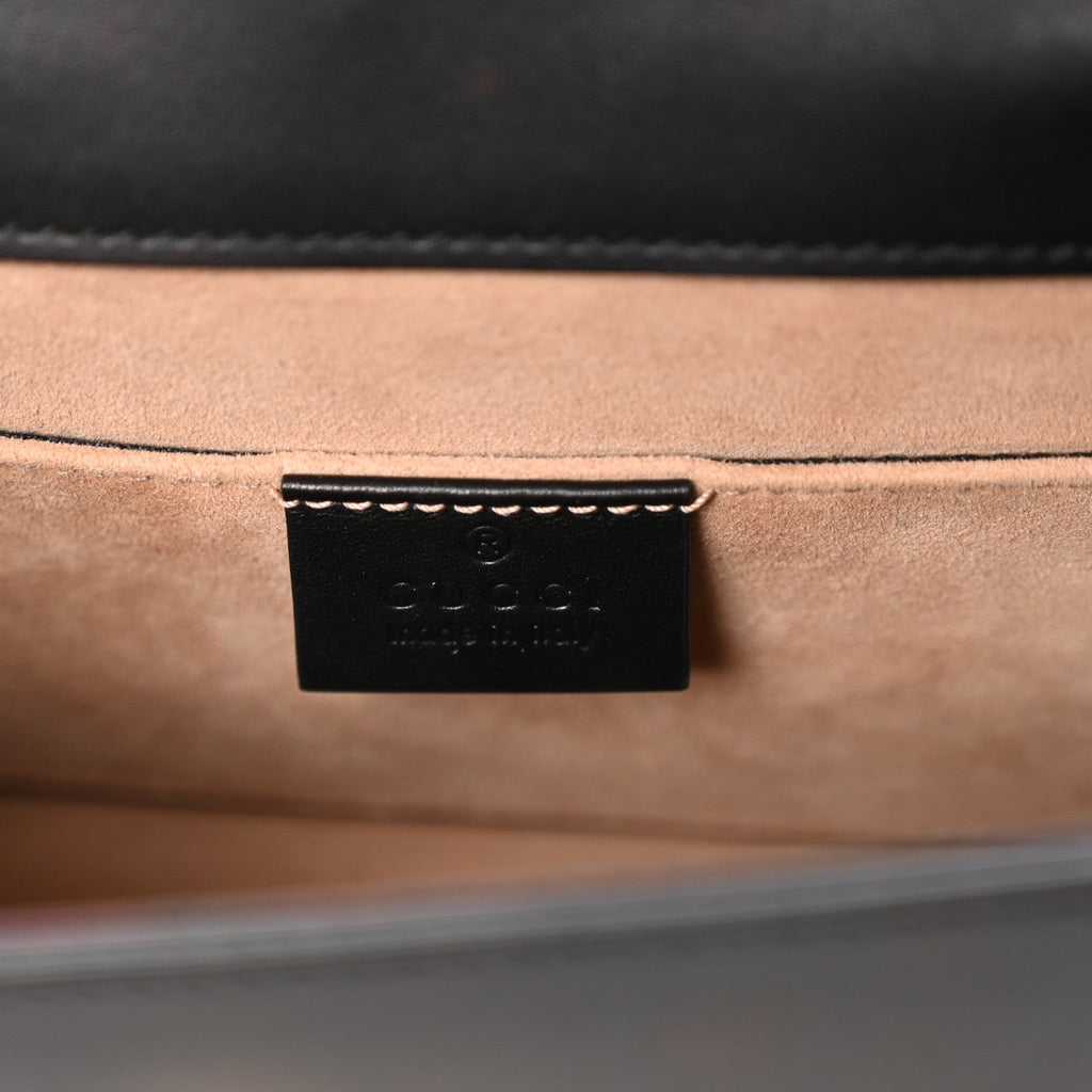 Gucci Calfskin Mini Sylvie Top Handle Bag Black