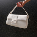 FENDI Wooden Trunk and Baguette Hand Bag Set Brown White 03594