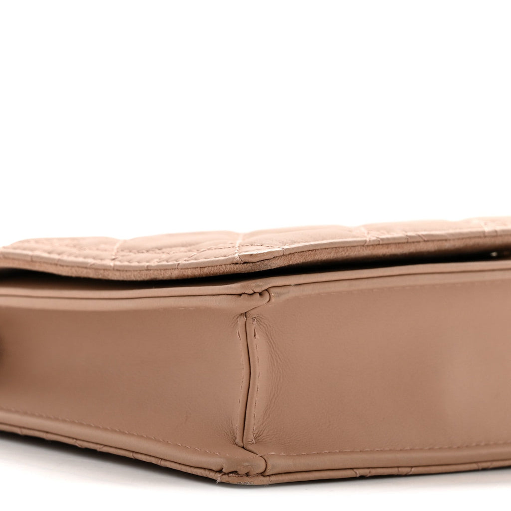 Christian Dior Ultra Matte Calfskin Cannage Lady Dior Clutch Fard