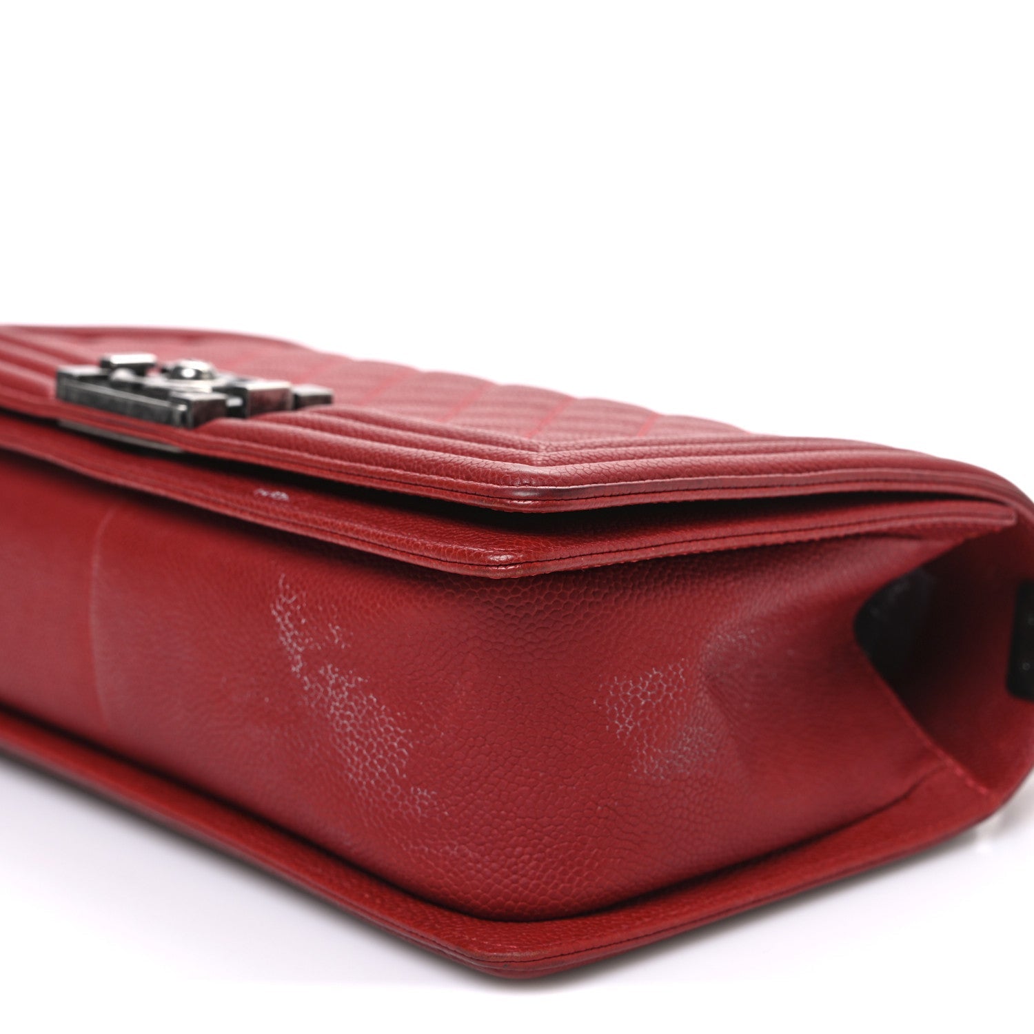 Chanel Caviar Quilted Medium Boy Flap Red