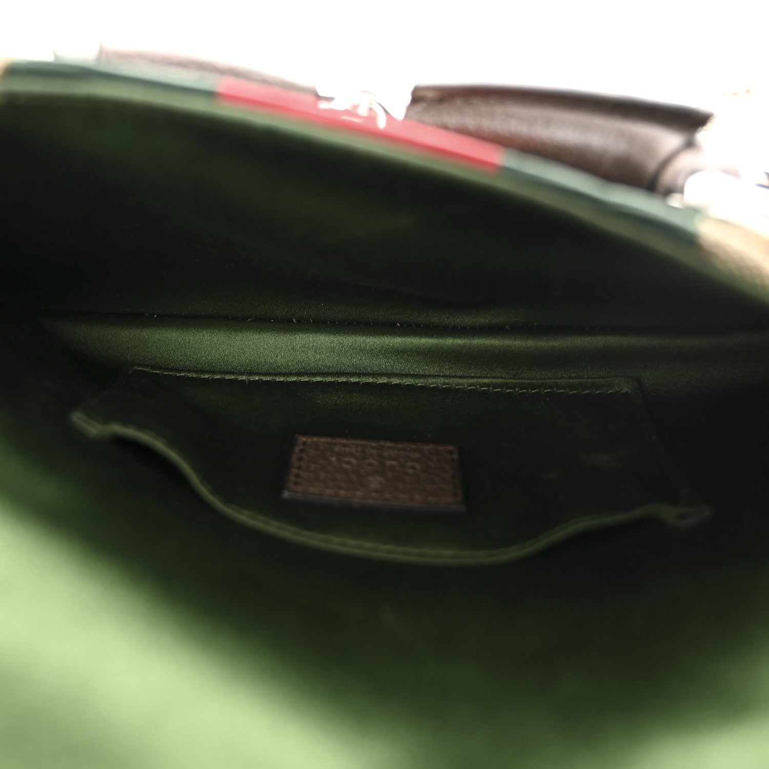 Gucci Monogram Textured Dollar Calfskin Heavy Grosgrain Web Medium Maxi Horsebit Chain Shoulder Bag Beige Ebony New Acero