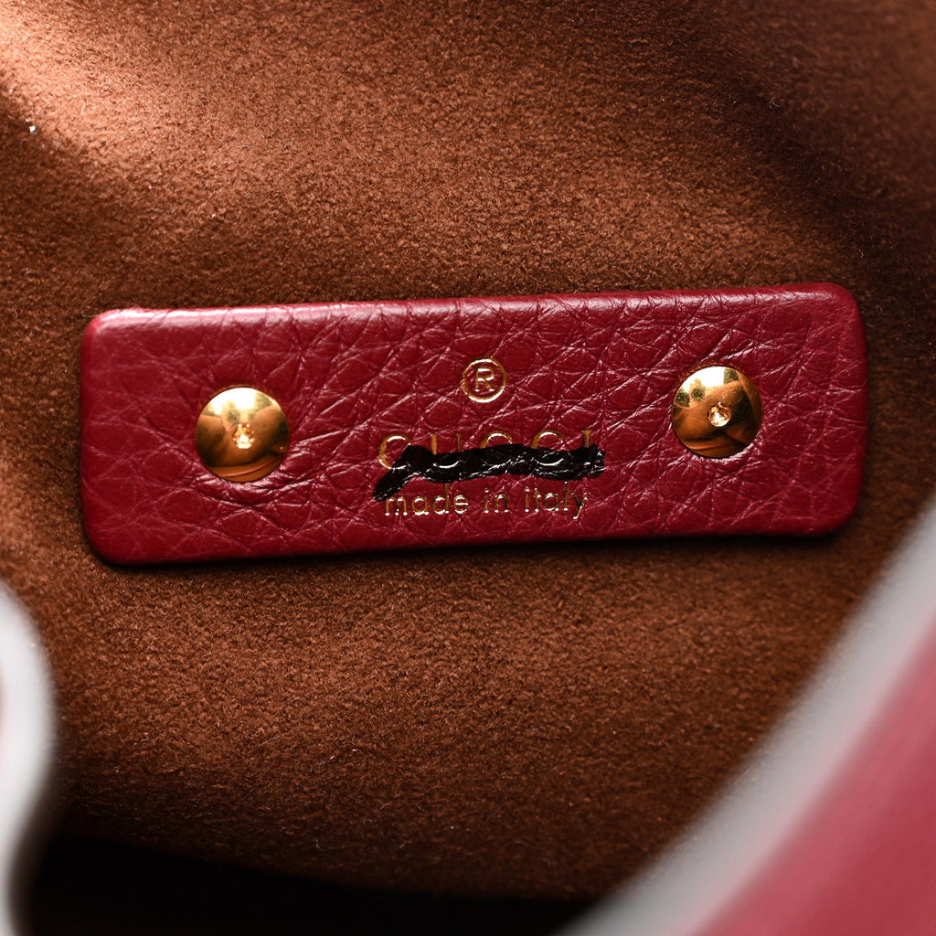 Gucci Grained Calfskin Softbit Medium Shoulder Bag Rosso Ancora