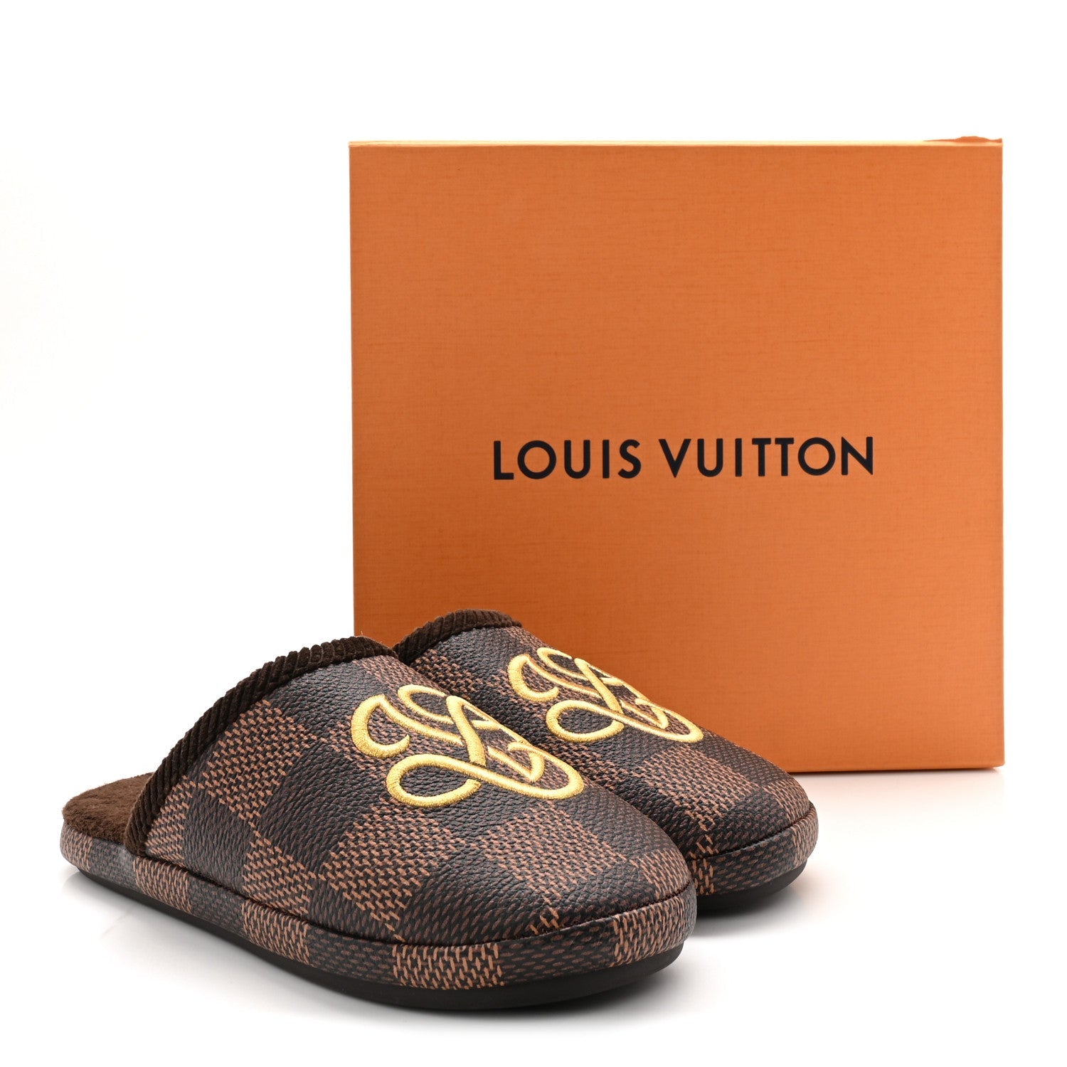 Louis Vuitton Damier Ebene Palace Slippers 35 Mocha