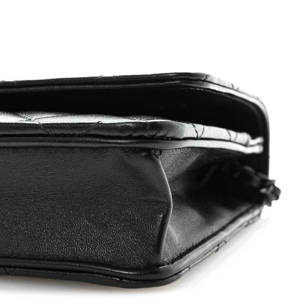 Chanel Lambskin Quilted Trendy CC Wallet On Chain WOC So Black