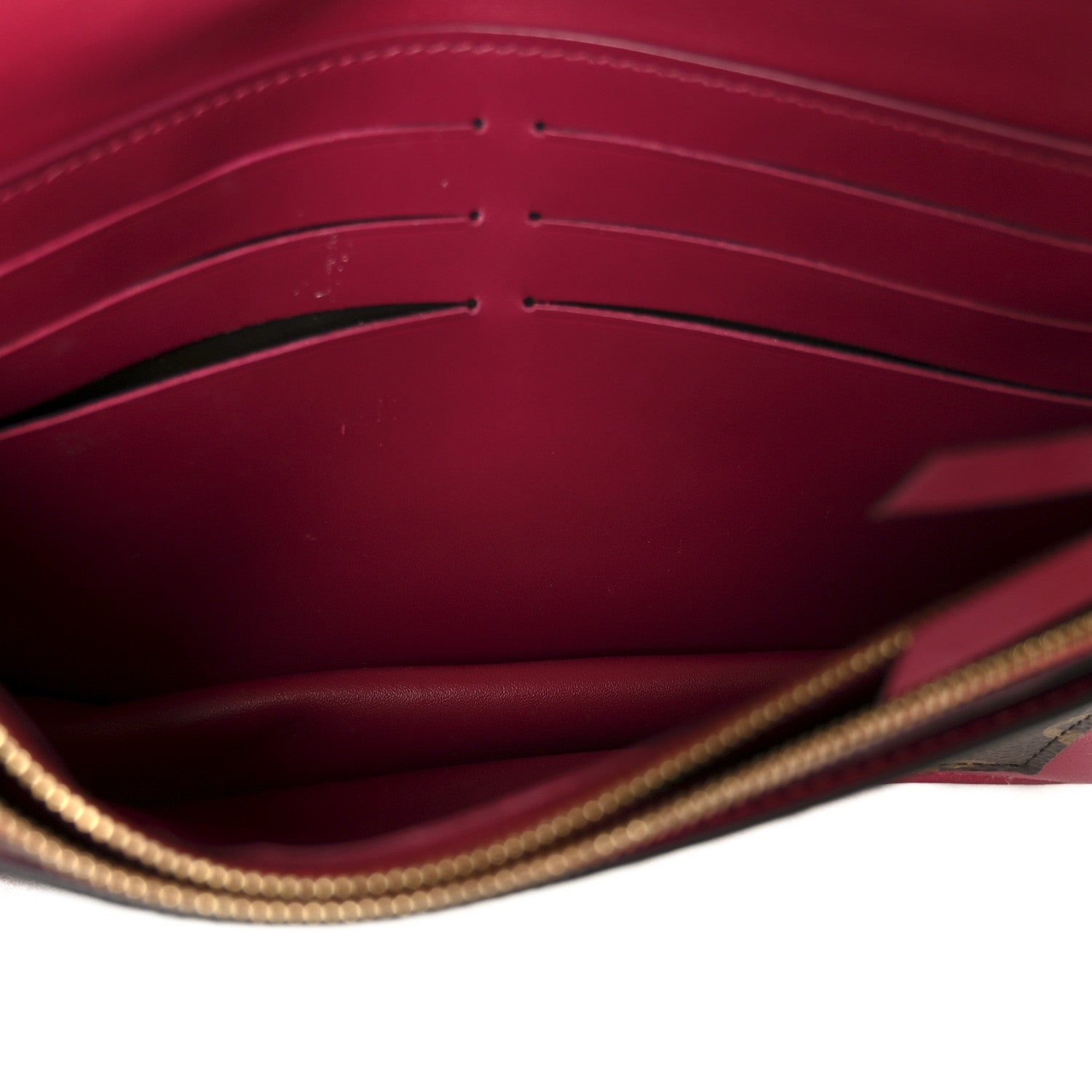 Louis Vuitton Monogram Flore Chain Wallet Fuchsia