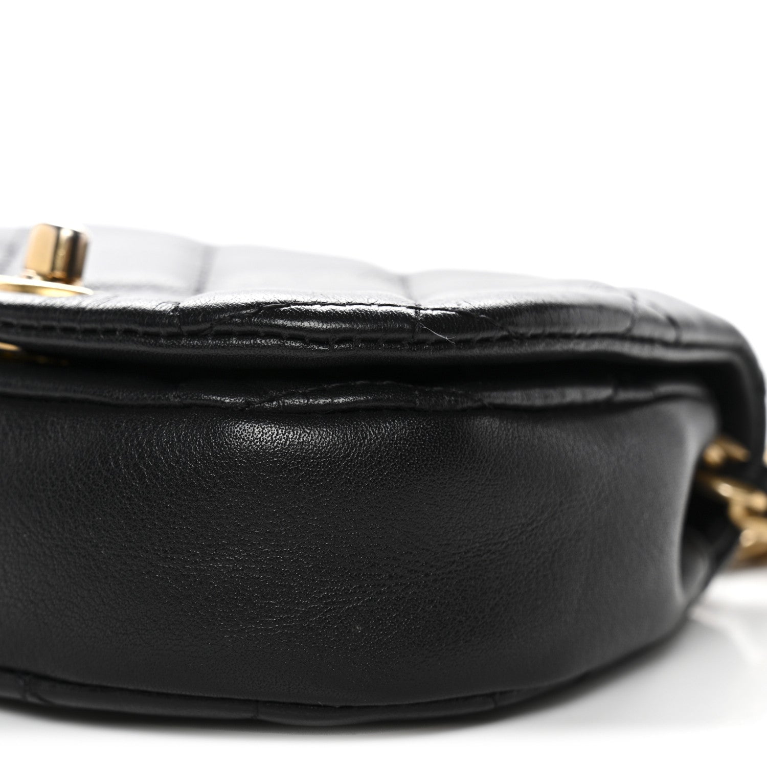 Chanel Calfskin Quilted Mini Coco Mail Clutch With Chain Black
