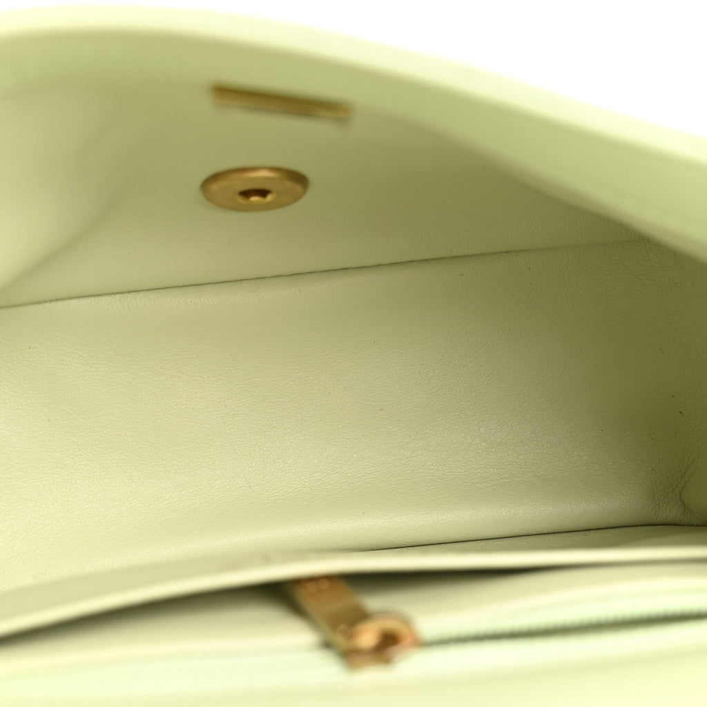 Chanel Lambskin Quilted Mini Pearl Crush Flap Light Green