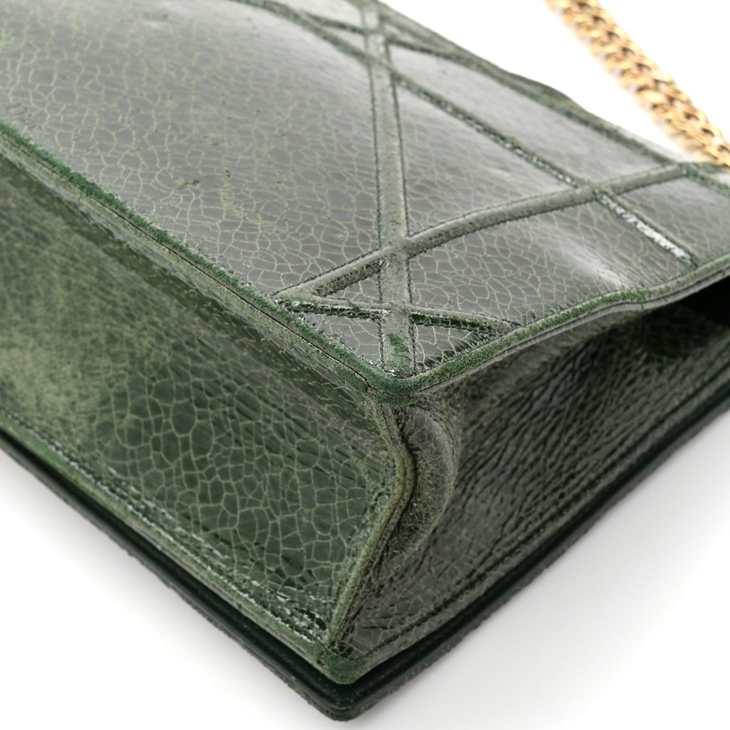 Christian Dior Ceramic Effect Deerskin Large Diorama Flap Bag Malachite Green