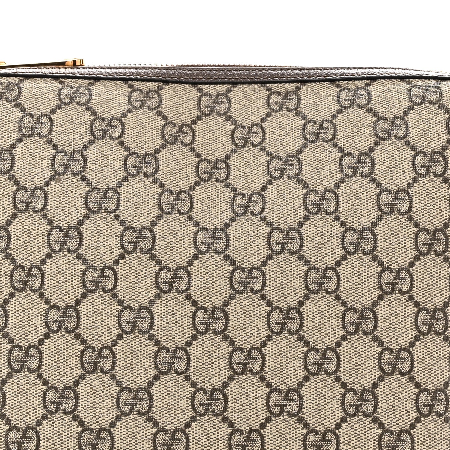 Gucci GG Supreme Monogram Textured Calfskin Web Super Mini Ophidia Shoulder Bag Beige Ebony New Acero