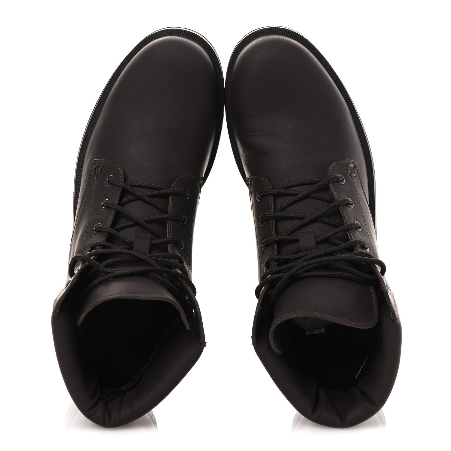 Gucci Rubberized Mens Lace Up Ankle Boots 9.5 Brown