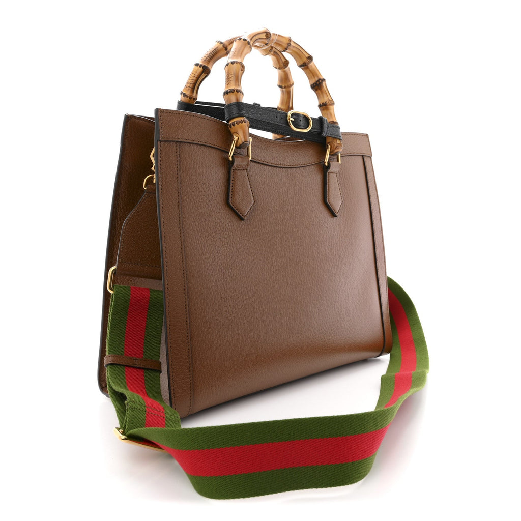 Gucci Textured Dollar Calfskin Medium Diana Tote Bag Cuir Black