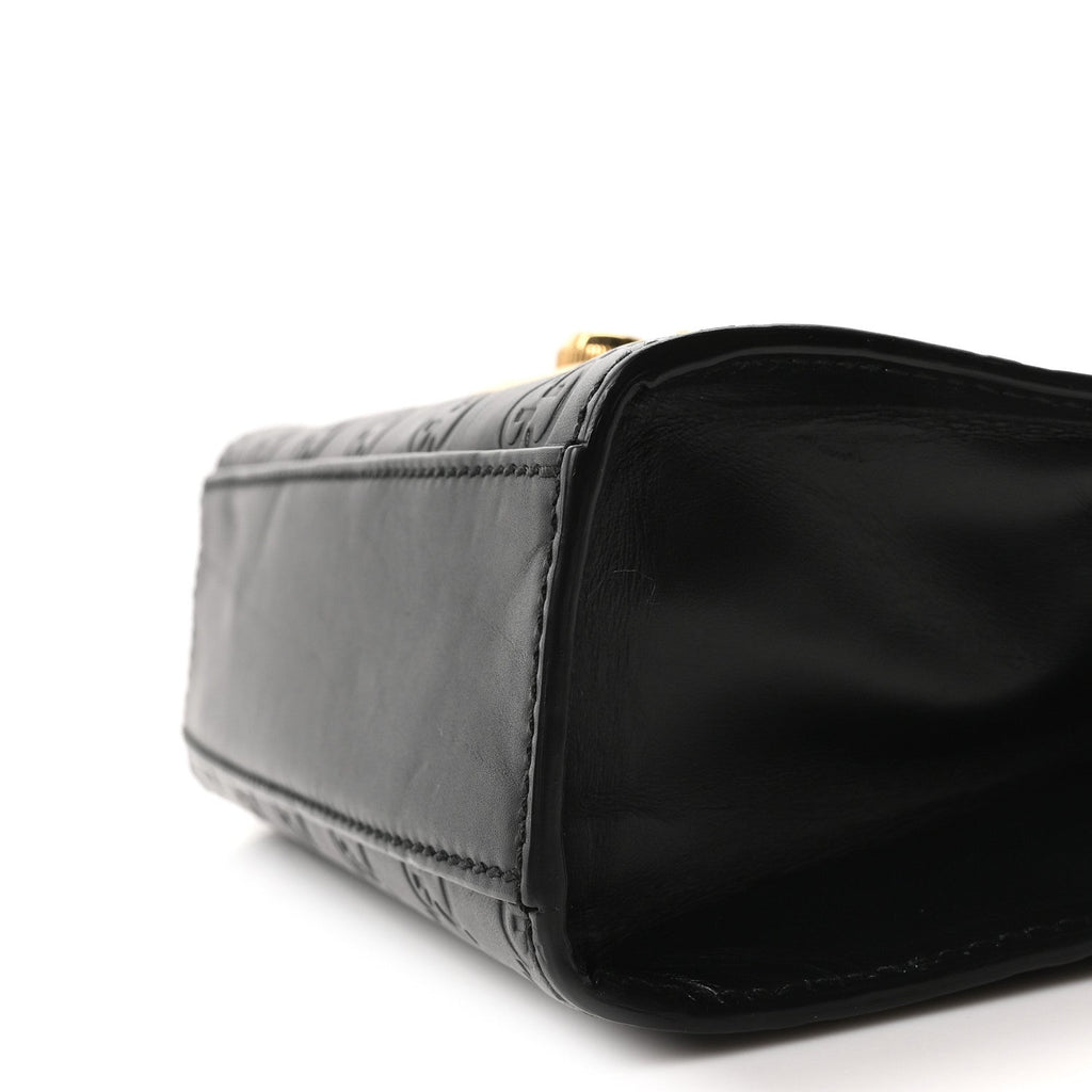 Gucci Guccissima Small Padlock Shoulder Bag Black