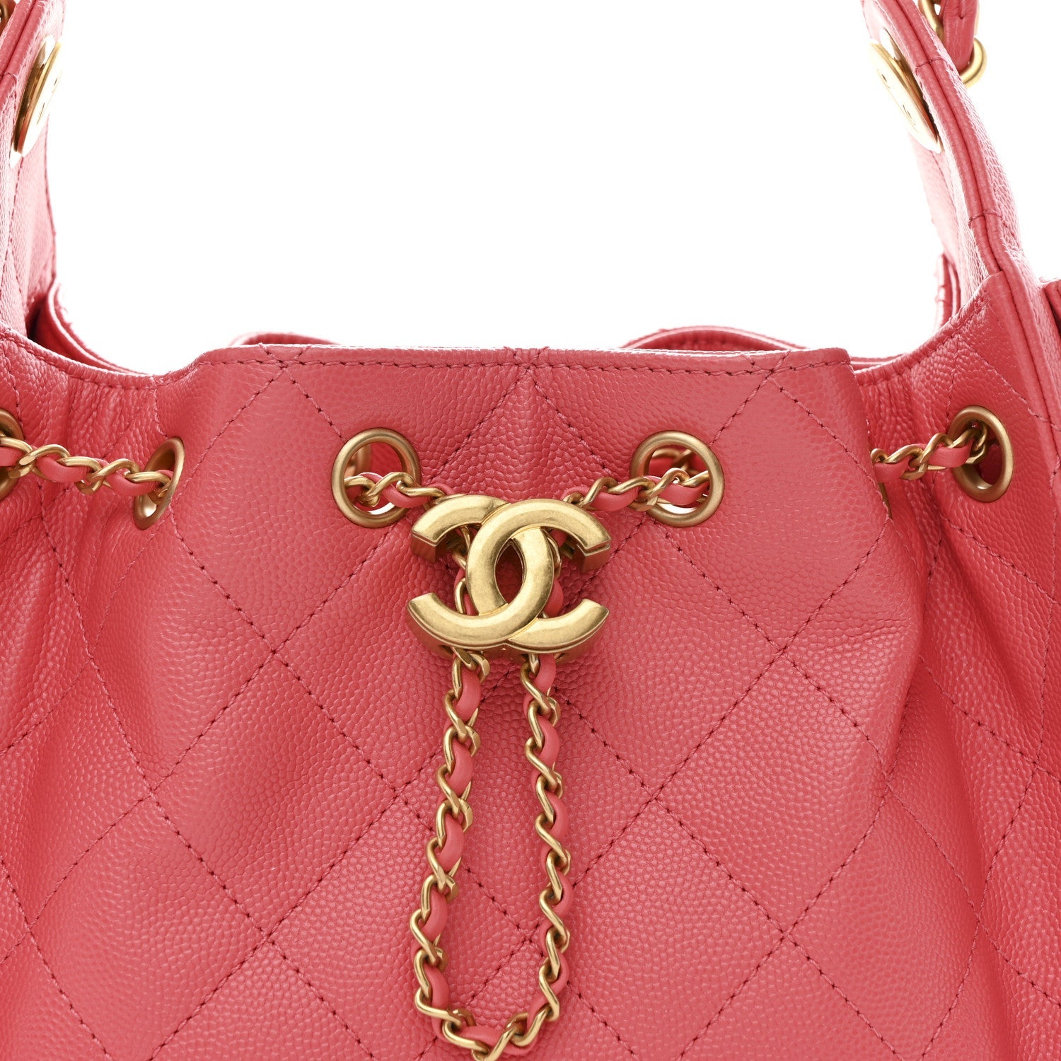 Chanel Caviar Quilted Mini Chanel 25 Handbag Coral